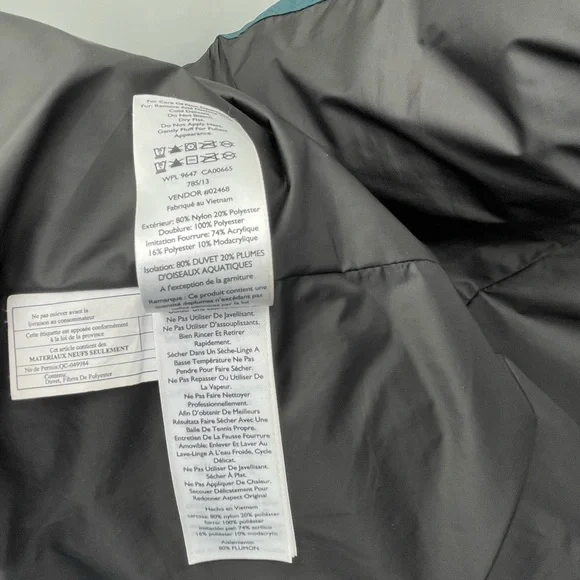 Long Quilted Hooded Down Puffer Coat in Teal - Picture 10 of 15